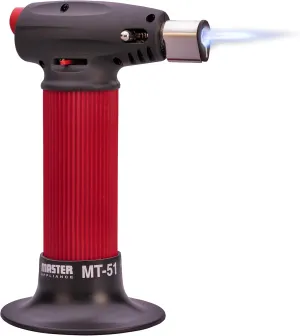 Master Appliance MT-51 Professional Butane Torch Lighter, Hand Held Torch Lighter, Adjustable Flame Mini Blow Torch, Refillable with Butane Fuel for Soldering, Electrical Connectors, Kitchen, Cooking
