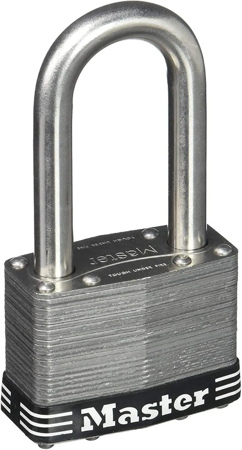 Master Lock 15SSTLJ Stainless Steel Outdoor Padlock with Key, 2 Pack Keyed-Alike, Gray