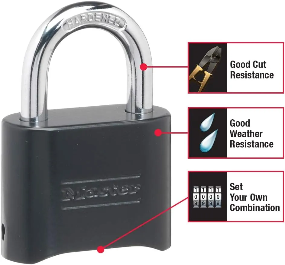 Master Lock 178D Set Your Own Combination Lock, 1 Pack, Black