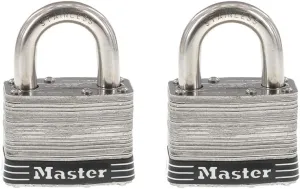 Master Lock 5SST Stainless Steel Outdoor Padlock with Key, 2 Pack Keyed-Alike