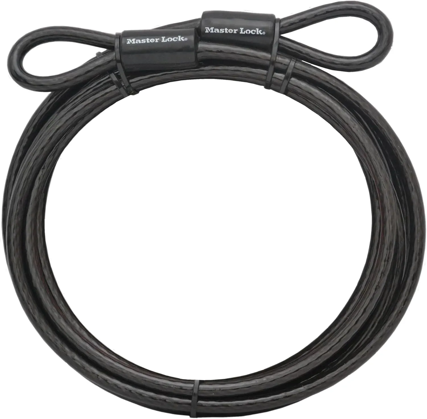 Master Lock 72DPF Steel Cable with Looped Ends, 15 ft. Long, 1 Pack, Black
