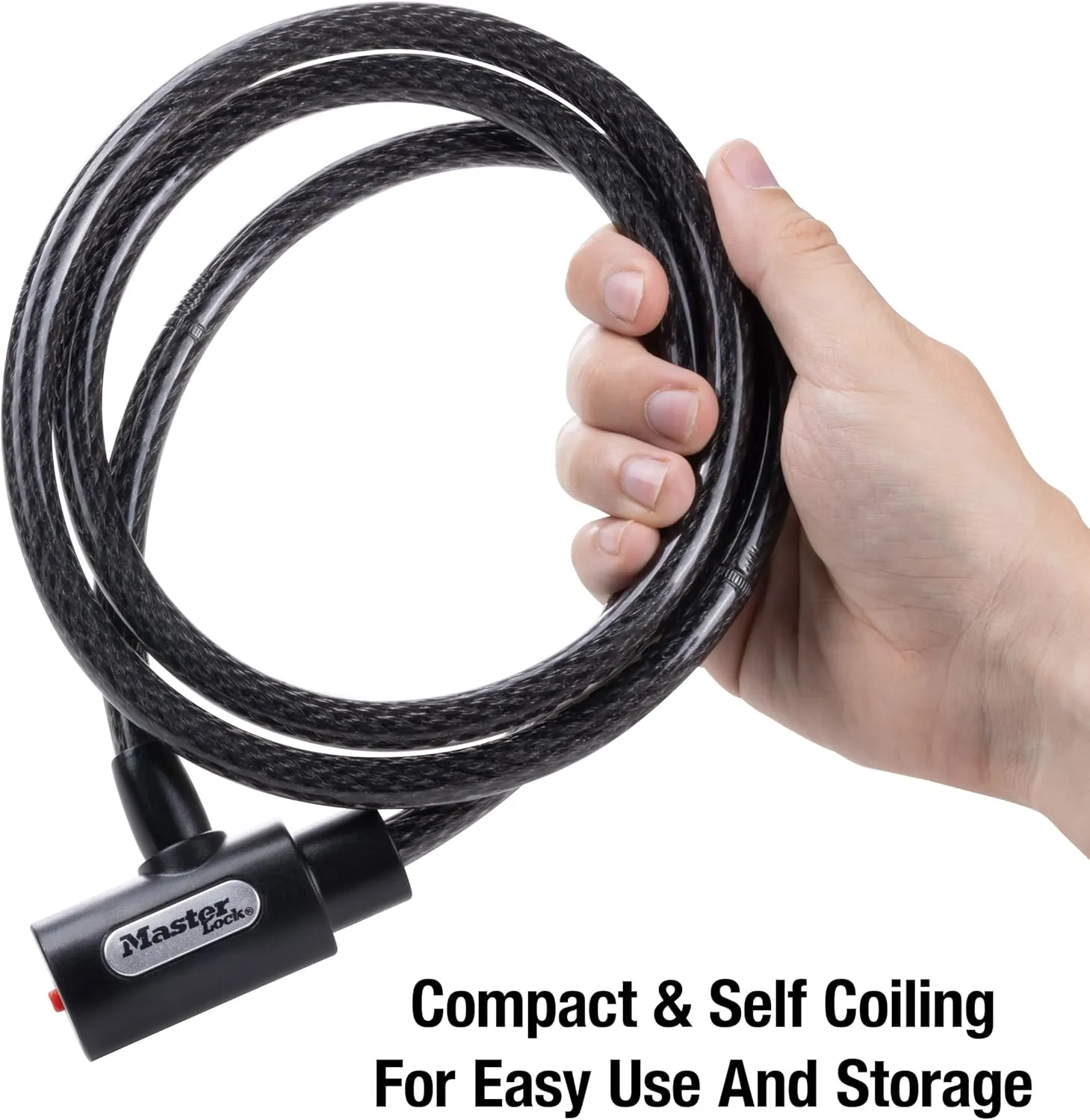 Master Lock 8364DCC Cable Bike Lock with Key, 5 ft. Long, Black