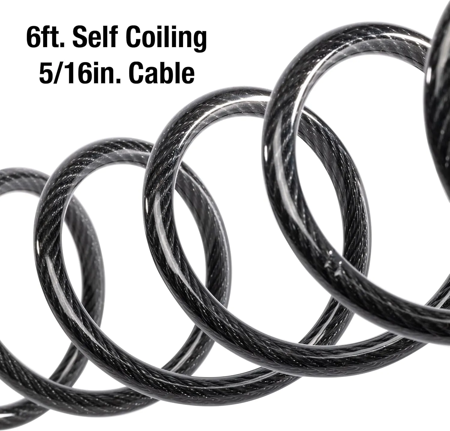 Master Lock Black Set Your Own Combination Bike Lock, Metal Cable Lock has a Weather Resistant Vinyl Coating for Outdoor Equipment, Bicycles, 6 Feet Long, 8114D