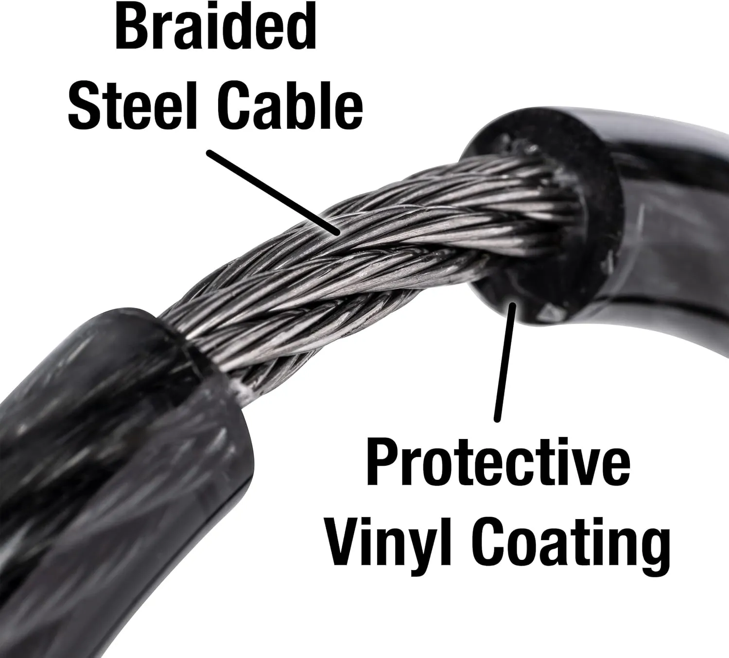Master Lock Black Set Your Own Combination Bike Lock, Metal Cable Lock has a Weather Resistant Vinyl Coating for Outdoor Equipment, Bicycles, 6 Feet Long, 8114D