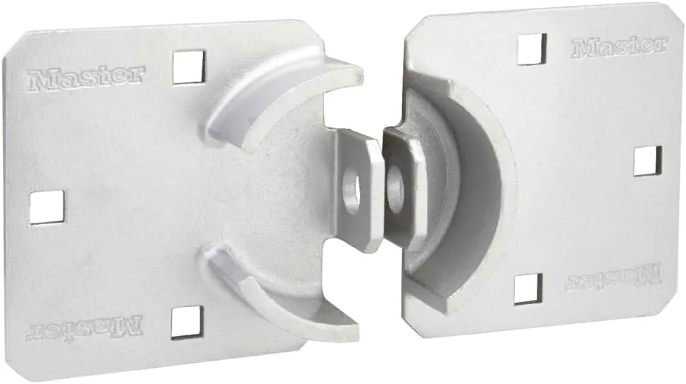 Master Lock Chrome Hasp Lock, Heavy Duty Hidden Shackle Lock and Hasp, Solid Steel Lock for Trucks, Trailers, or Vans, 9 Inches Wide, 770