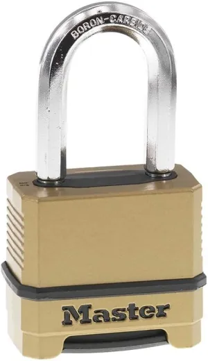 Master Lock Combination Lock, Heavy Duty Weatherproof Padlock, Resettable For Outdoor Use, Brass Finish, M175XDLF