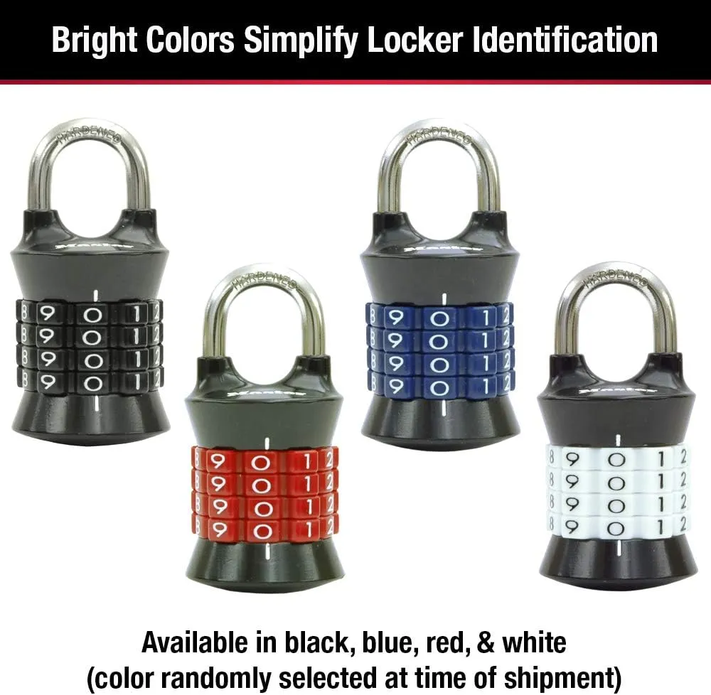 Master Lock Locker Lock Set Your Own Combination Padlock, 3 Pack, Colors May Vary, 1535EC3