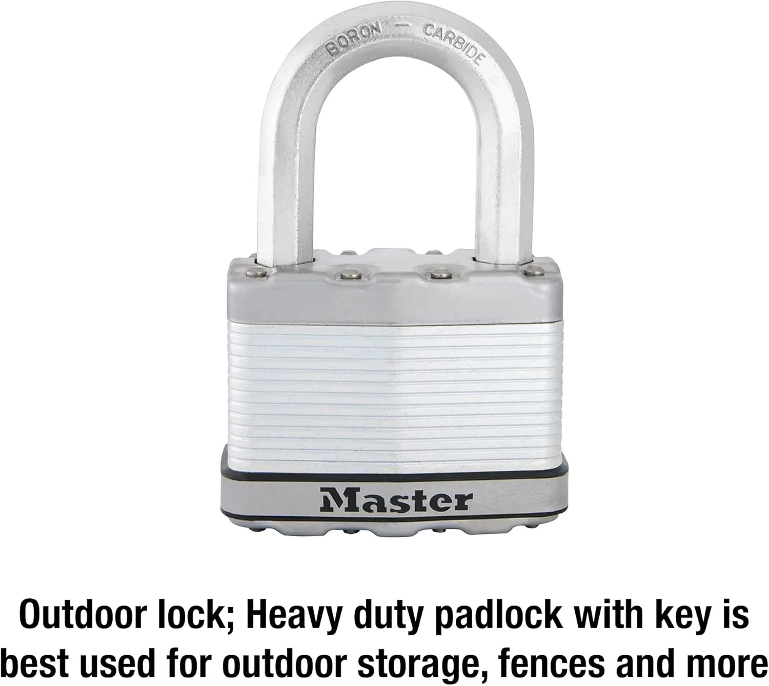 Master Lock M15XDLF Magnum Heavy Duty Padlock with Key, 1 Pack, Laminated