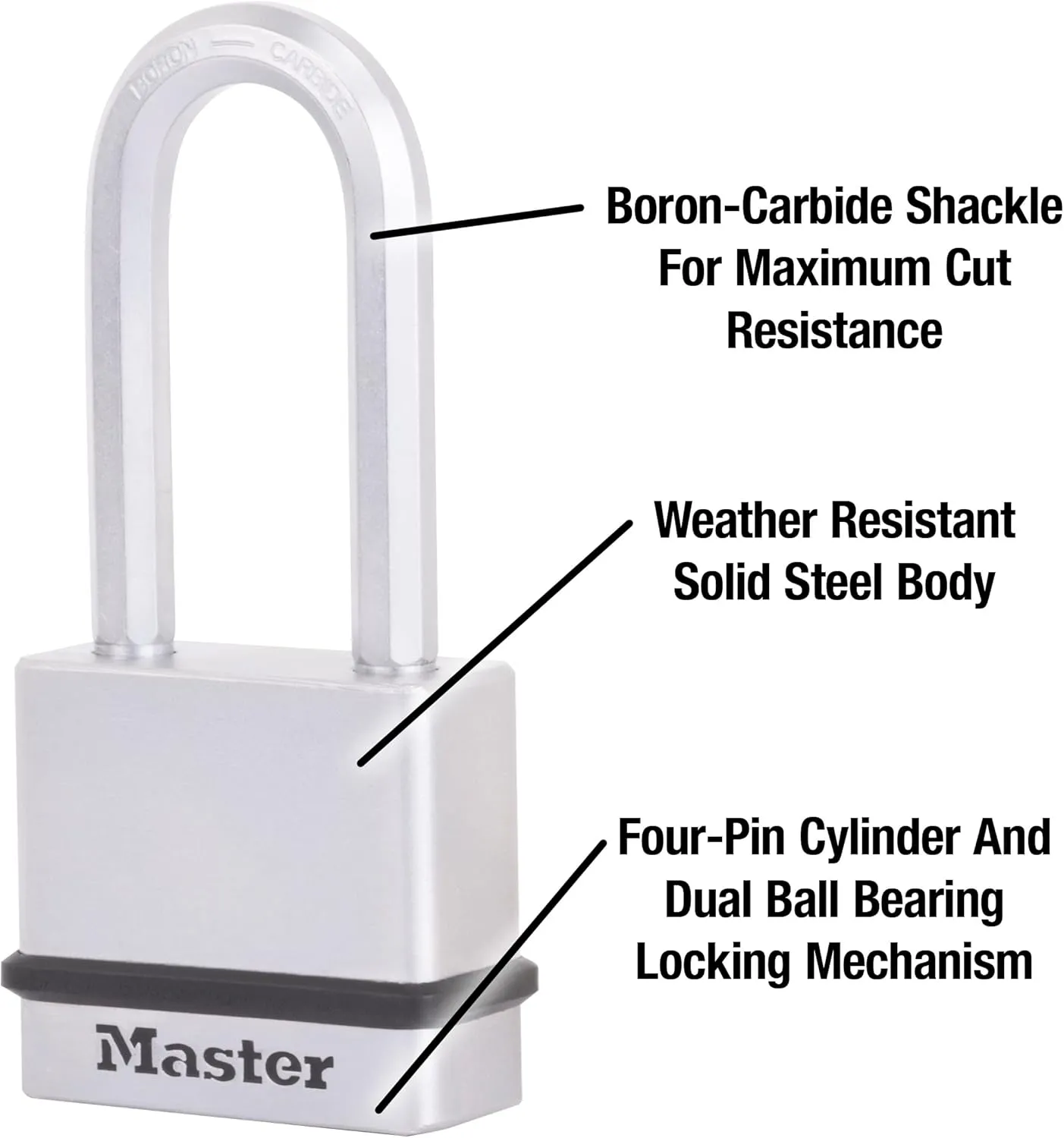 Master Lock M530XTLH Magnum Solid Steel Keyed Alike Padlocks, silver, 2 Count(Pack of 1)