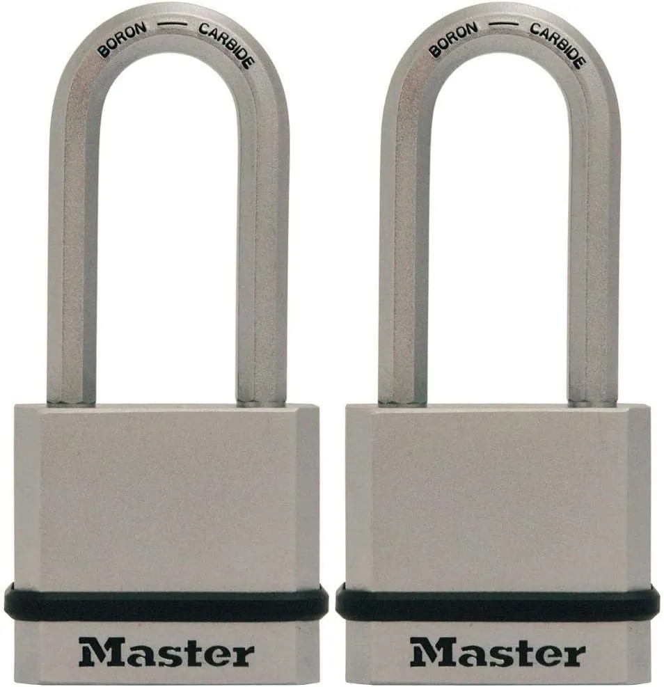Master Lock M530XTLH Magnum Solid Steel Keyed Alike Padlocks, silver, 2 Count(Pack of 1)