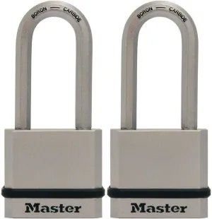 Master Lock M530XTLH Magnum Solid Steel Keyed Alike Padlocks, silver, 2 Count(Pack of 1)