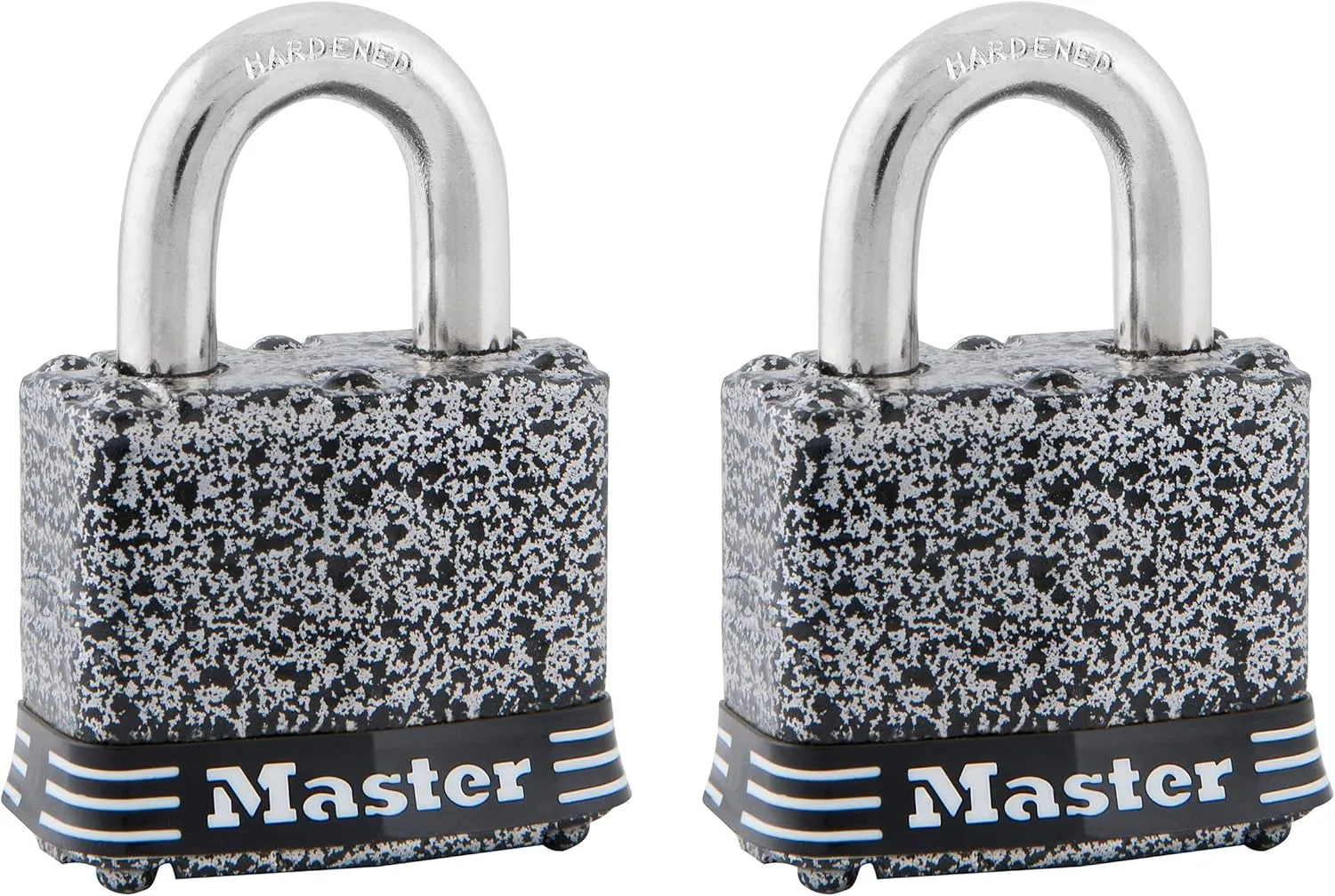 Master Lock Padlock, Rust-Oleum® Certified Laminated Steel Lock, 1-9/16 in. Wide, 380T (Pack of 2-Keyed Alike)