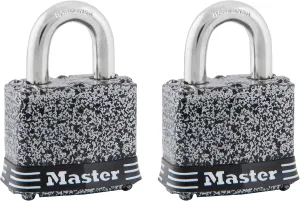Master Lock Padlock, Rust-Oleum® Certified Laminated Steel Lock, 1-9/16 in. Wide, 380T (Pack of 2-Keyed Alike)