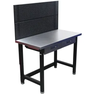 MAXIM HD 48 inch Stainless Top Workbench with Peg Board