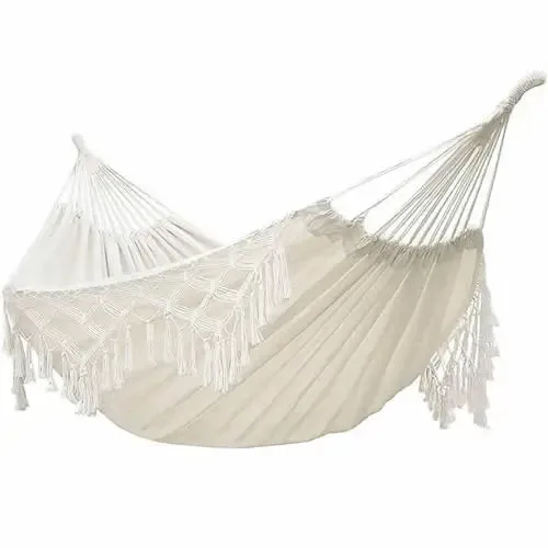 Maximum 300kg Hammock Large Brazilian Macrame Bohemia Tassel Hammock Swing Net Chair Out/Indoor Hanging Hammock Swings
