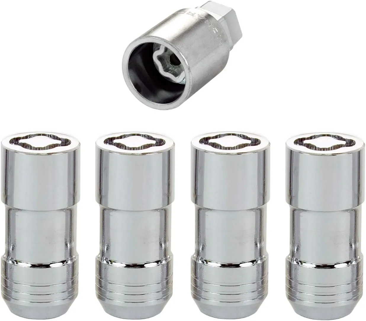 MCGARD 24210 Chrome Cone Seat Wheel Locks (M14 x 1.5 Thread Size) - Set of 4