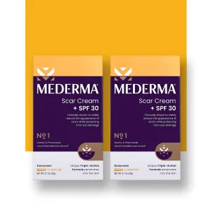Mederma Scar Cream Plus SPF 30, Sunscreen, Protects from Sun Damage, Reduces the Appearance of Scars, 40 Grams, (2 x 20g)