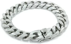 Men High Polish Stainless Steel 6mm 8mm 10mm 12mm 14mm 16mm 18mm Thick Miami Cuban Link Curb Bracelet Triple Box Clasp Lock