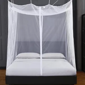 Mengersi Mosquito Net for Bed Canopy with Zipper,Canopy Bed Curtains Single Full,Queen King Size Bed,Mosquito Netting for Patio,Camping,Bug Net for Camping,White