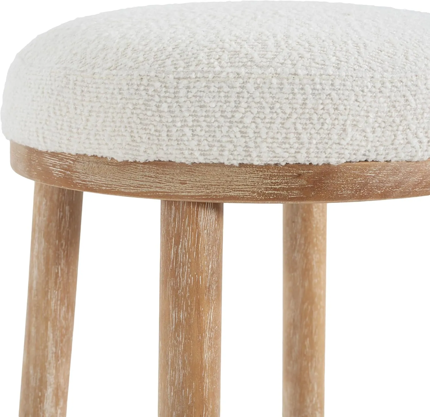 Merax 27.36" Seat Height Natural Rubber Wooden Frame Bar Stool Set of 2 for Kitchen Island, Upholstered Stool Chair for Kitchen, Dining, Small Spaces, Home Bars, Natural Beige