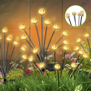 Miady Solar Garden Lights 2-Pack, New Upgraded - Swaying with The Wind, Textured Design Appearance, Self-contained Sound Effects, Waterproof Swaying, Solar Outdoor Plant Light
