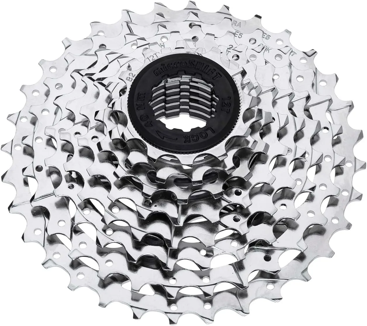 microSHIFT H08 Cassette - 8 Speed, 11-28t, Silver, Nickel Plated