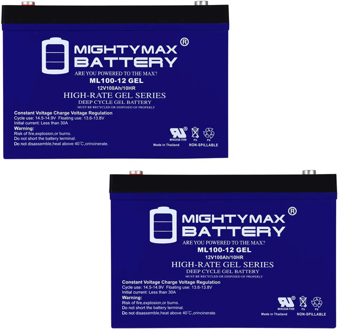 Mighty Max Battery 12V 100AH Gel Replacement Battery Compatible with SUNPOWER PV Solar Panels - 2 Pack