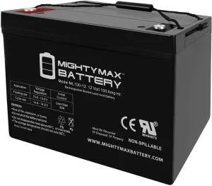 Mighty Max Battery 12V 100Ah SLA AGM Battery Replacement for Permobil X850 Corpus