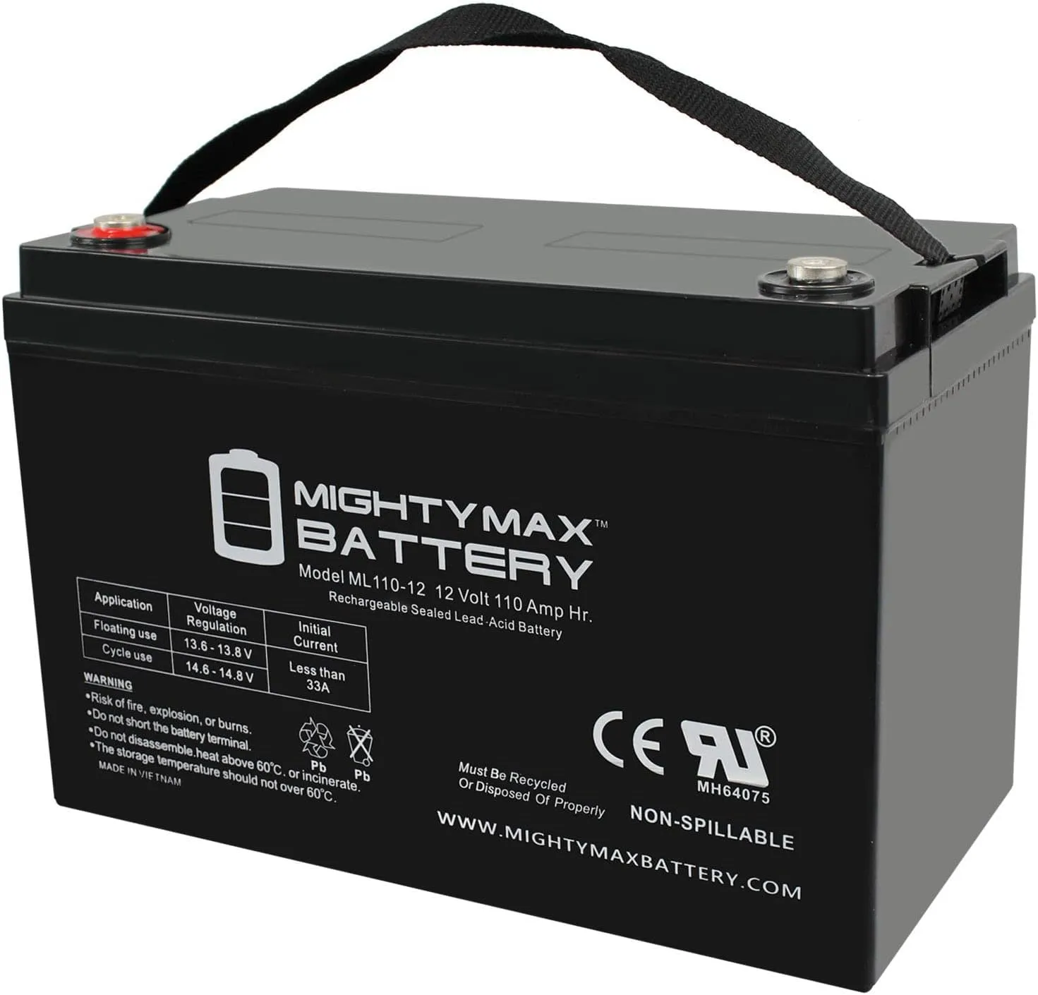 Mighty Max Battery 12V 110AH SLA Battery Replacement for Xantrex XW6048 230 50