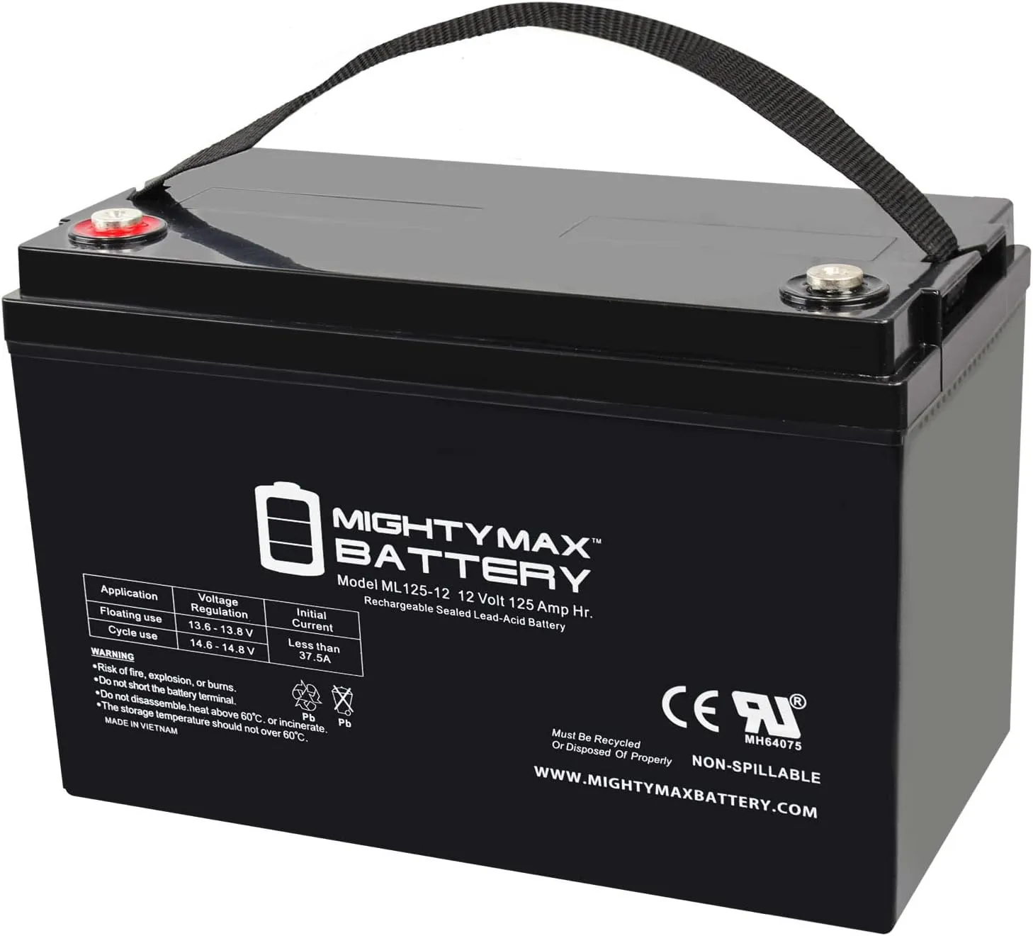 Mighty Max Battery 12V 125AH SLA Replacement Battery for Xantrex 883012512