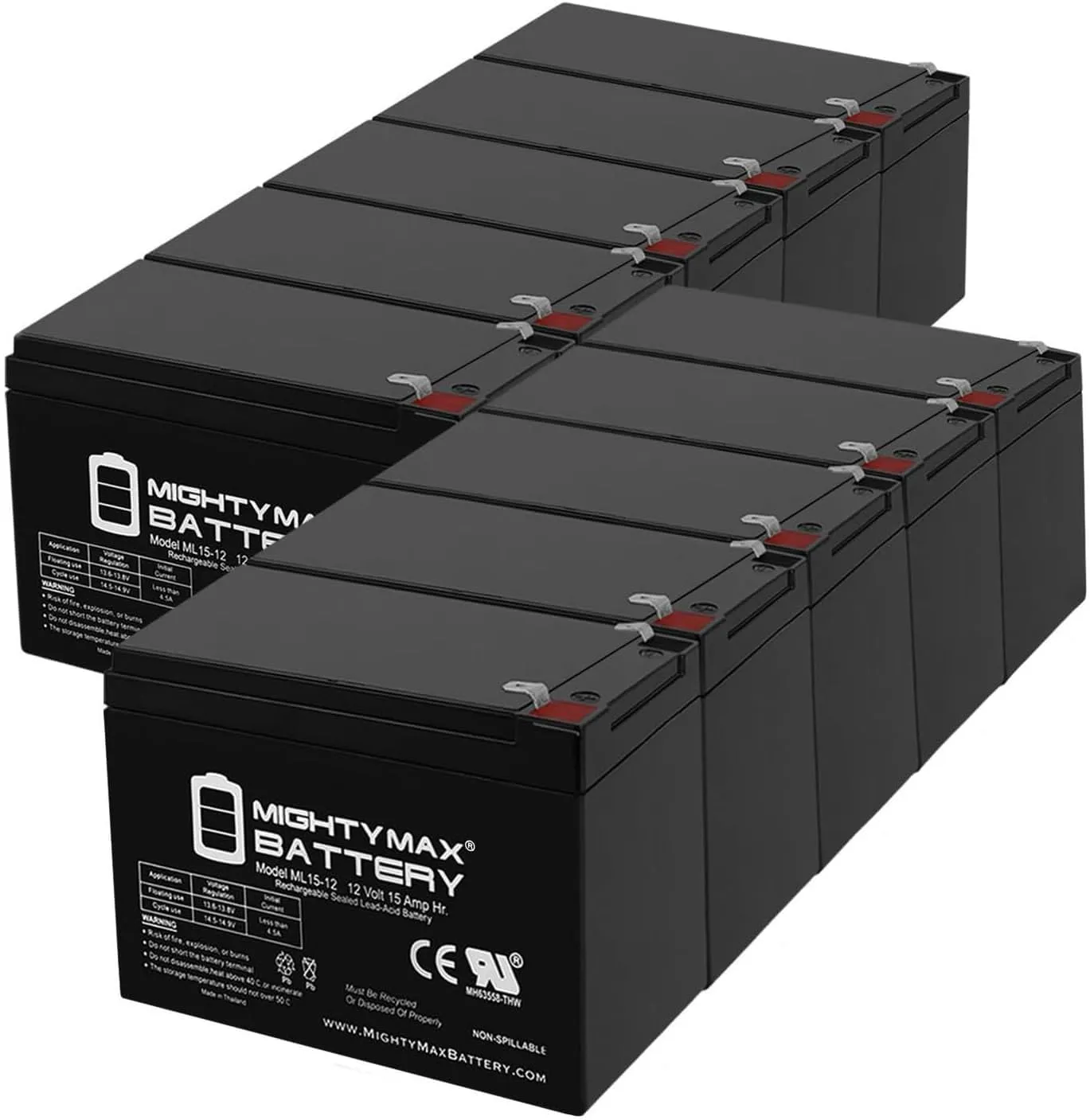 Mighty Max Battery 12V 15AH F2 Battery Replaces Peg Perego Thundercat HP 233-10 Pack