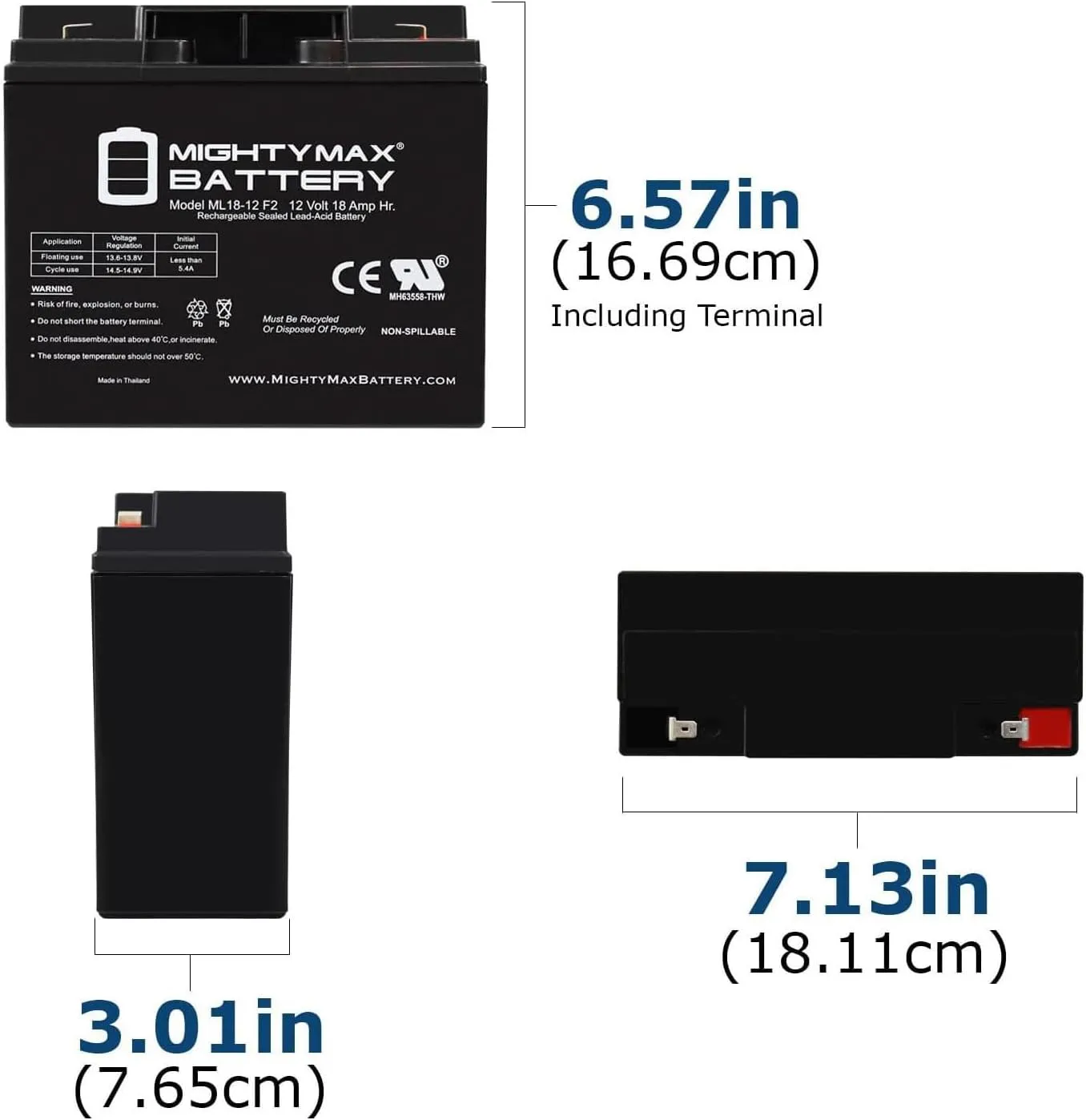 Mighty Max Battery 12V 18AH F2 Replacement Battery Compatible with JNCAIR JNC 660