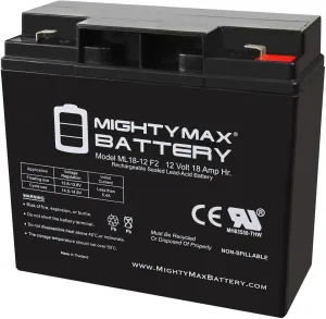 Mighty Max Battery 12V 18AH F2 SLA Replacement Battery for Simplex 2081-9275