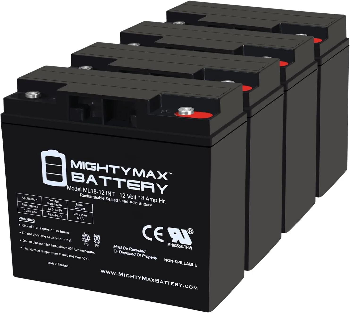 Mighty Max Battery 12V 18AH SLA INT Replacement Battery for Xantrex Technology XPower PowerPack 300-4 Pack