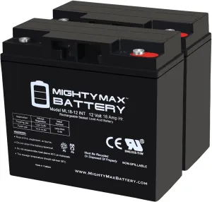 Mighty Max Battery 12V 18AH SLA INT Replacement Battery for Yuasa DataSafe NPX-80B NPX80B - 2 Pack