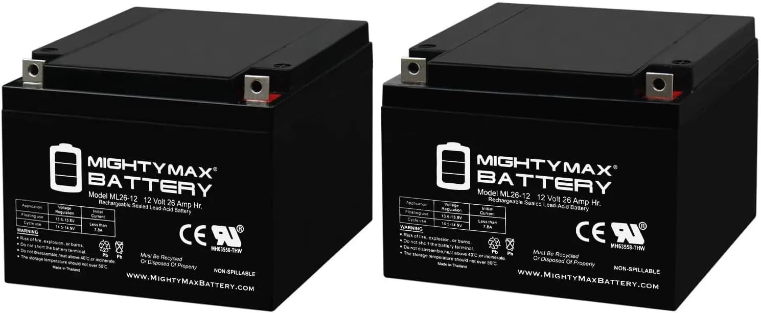 Mighty Max Battery 12V 26AH Battery Replaces Xantrex Tech. Eliminator Powerpack - 2 Pack