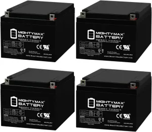Mighty Max Battery 12V 26AH Replacement Battery for Xantrex Tech. Eliminator Powerpack - 4 Pack