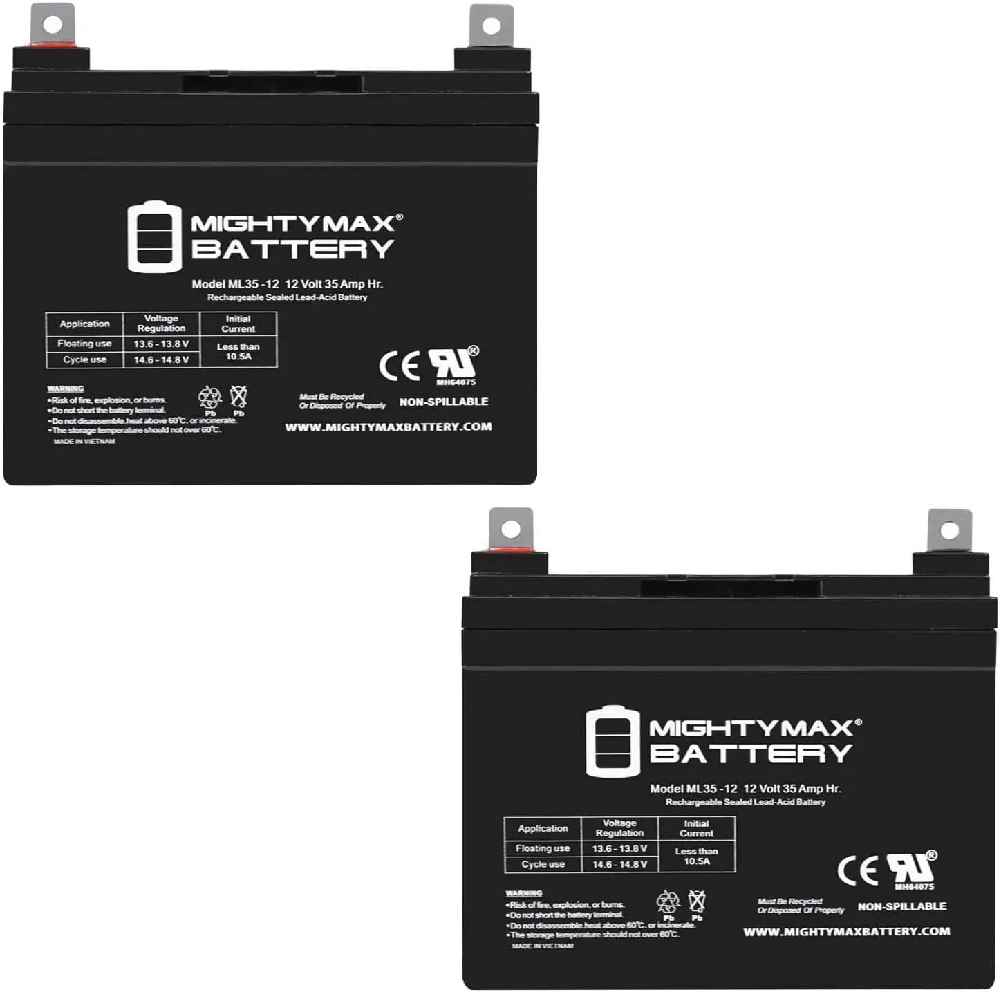 Mighty Max Battery 12V 35AH Battery Replacement for PS-12330 NB, PDC-12350-2 Pack Brand Product