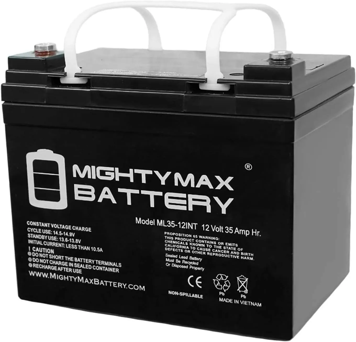 Mighty Max Battery 12V 35AH SLA Internal Thread Battery for PowaKaddy RoboKaddy Titanium