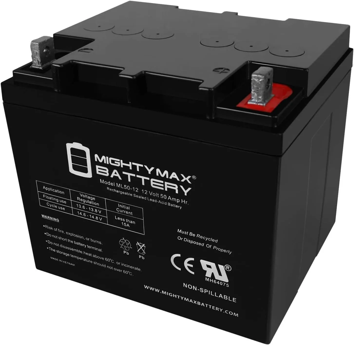 Mighty Max Battery 12V 50AH Battery for Permobil M300 PS JR Power Wheelchair