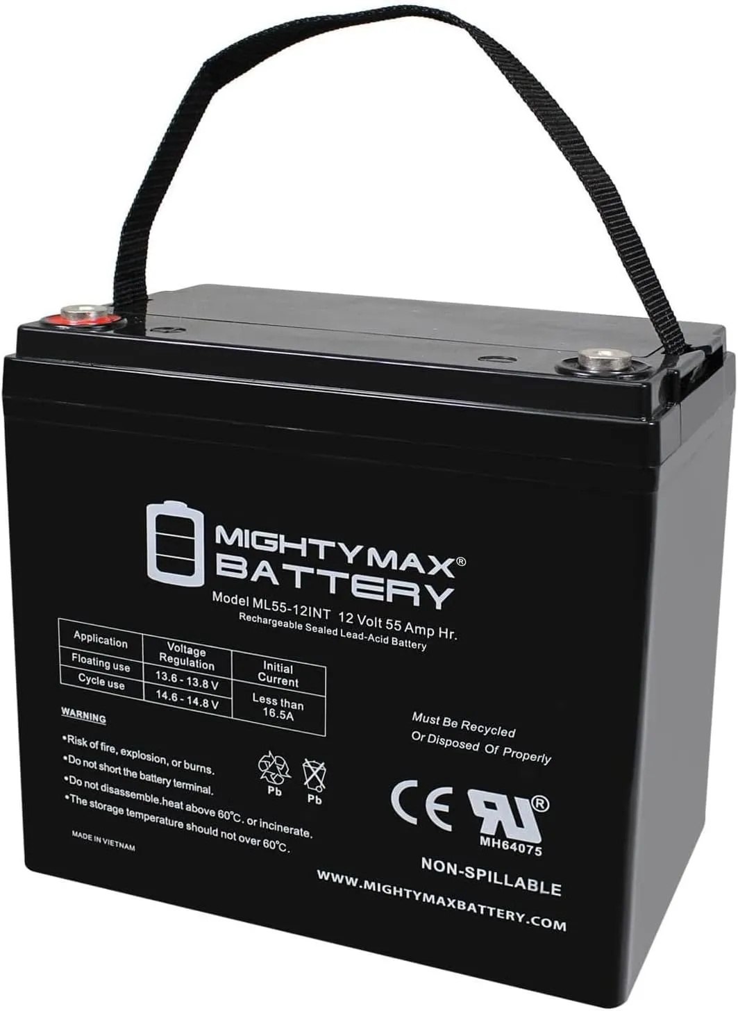 Mighty Max Battery 12V 55AH INT Replacement Battery for Xantrex Technology 1800