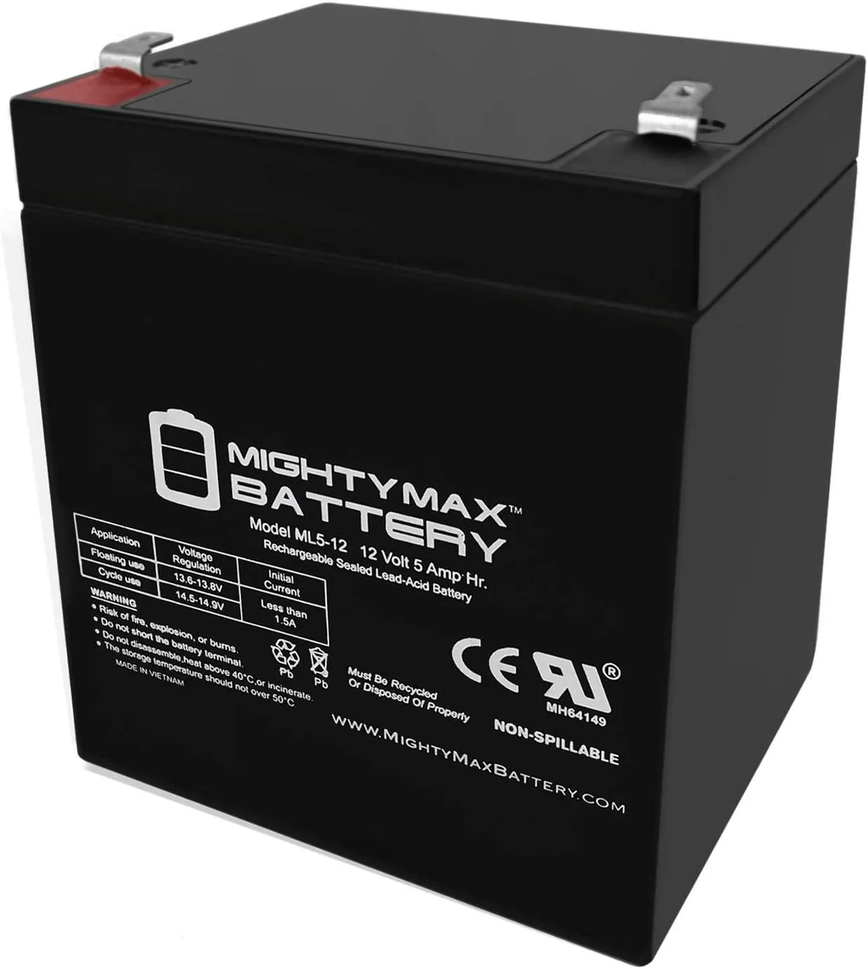Mighty Max Battery 12V 5AH Battery Replaces Liftmaster 485LM Evercharge Back-Up