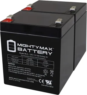 Mighty Max Battery 12V 5Ah F2 SLA Replacement Battery for Eagle-Picher Carefree CF12V4-2 Pack