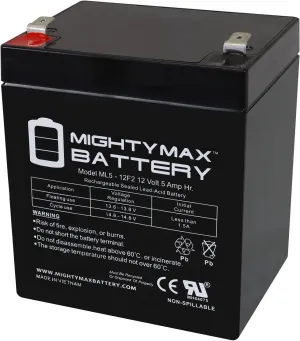 Mighty Max Battery 12V 5Ah F2 SLA Replacement Battery for Eagle Picher CF-12V5