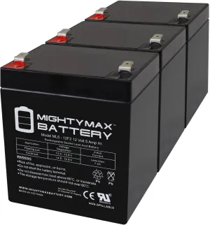 Mighty Max Battery 12V 5Ah F2 SLA Replacement Battery for Schuco G180 Suction Unit - 3 Pack