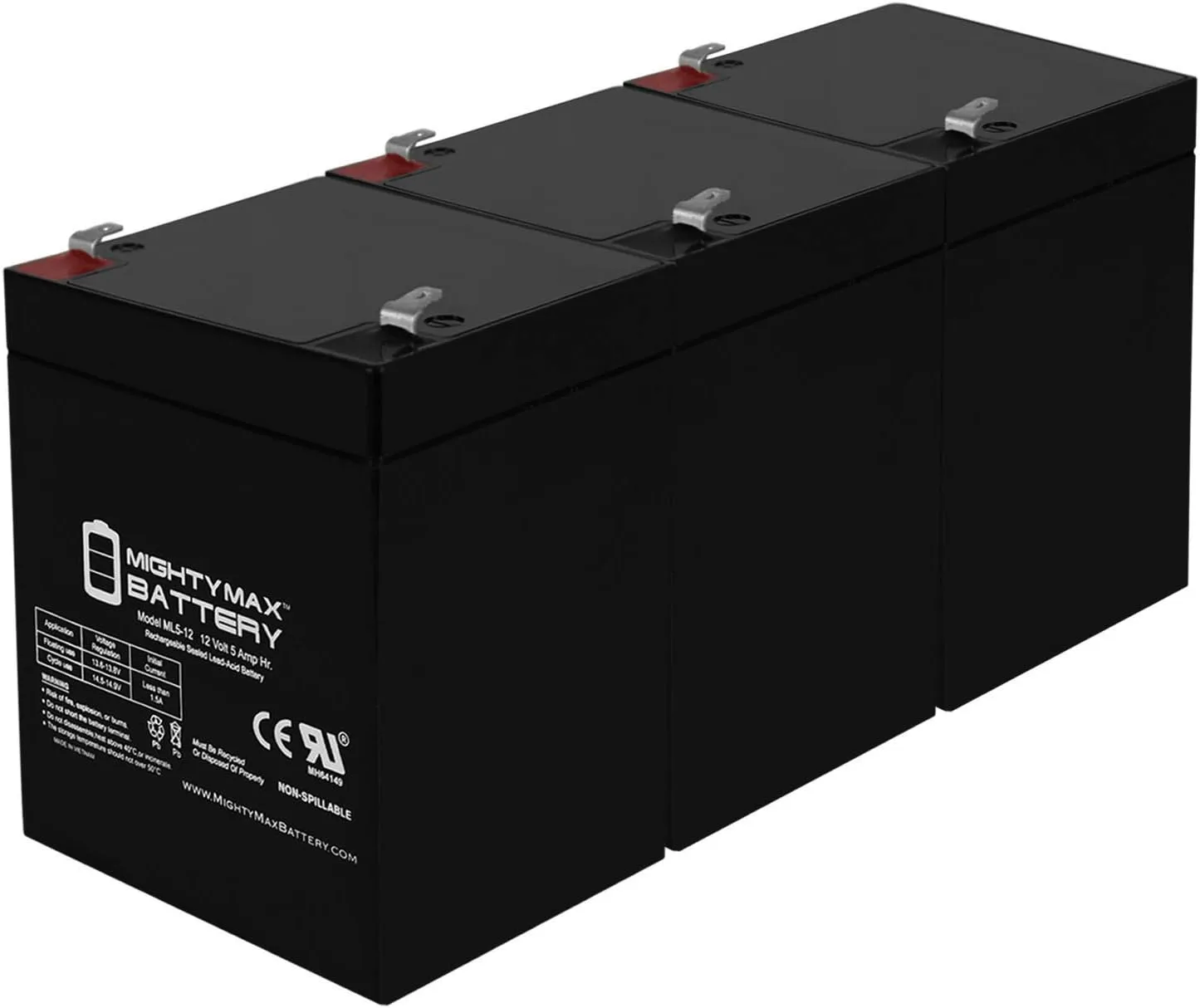 Mighty Max Battery 12V 5AH SLA Replacement Battery for Protek UB1240-3 Pack