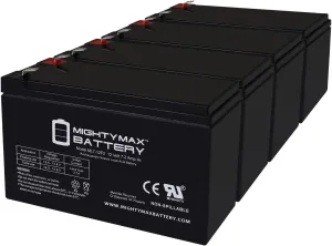 Mighty Max Battery 12V 7Ah F2 Replacement Battery for Eagle Cuda 250 S/Map GPS - 4 Pack