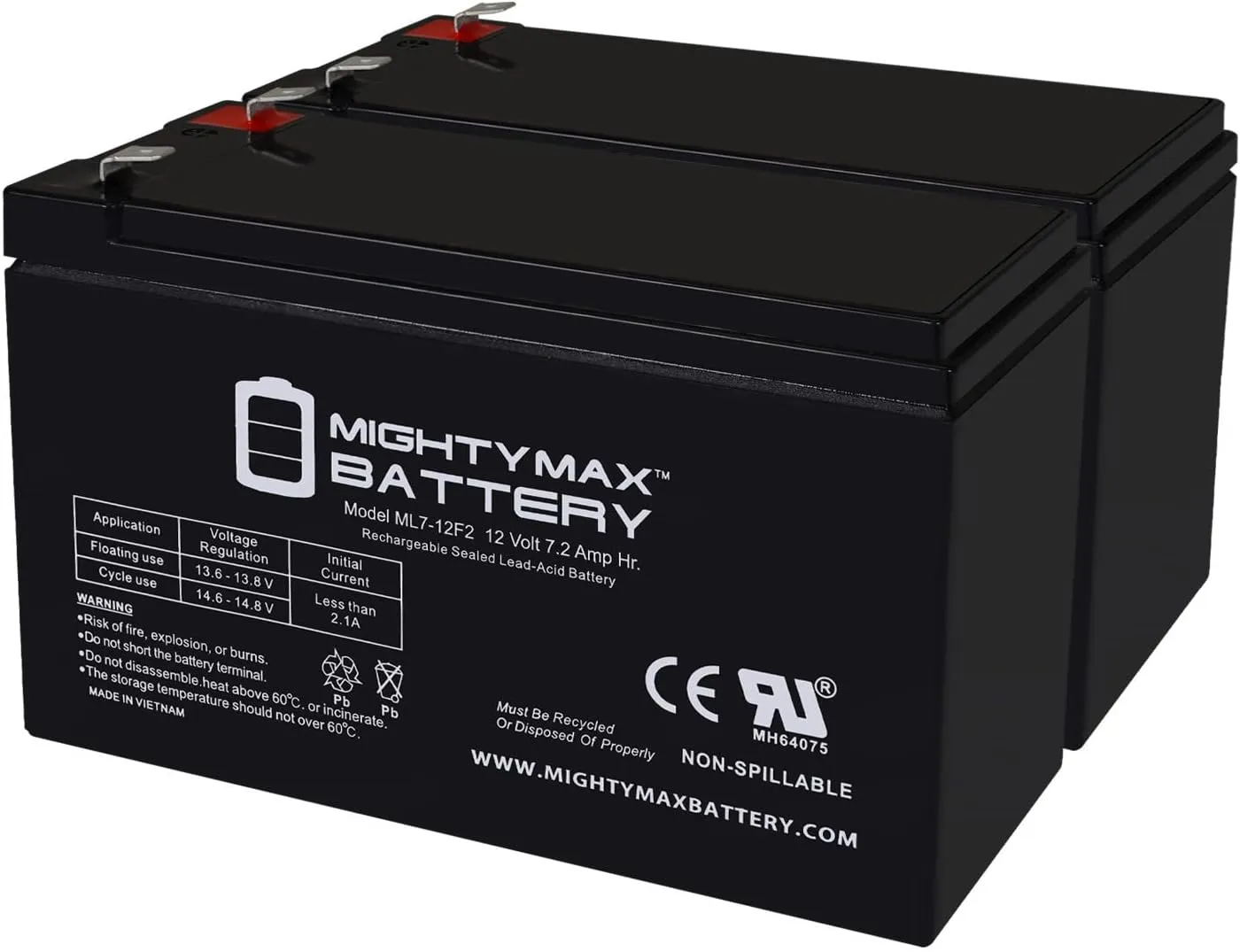 Mighty Max Battery 12V 7Ah F2 Replacement Battery for Moultrie Camera Box MCA-12604-2 Pack