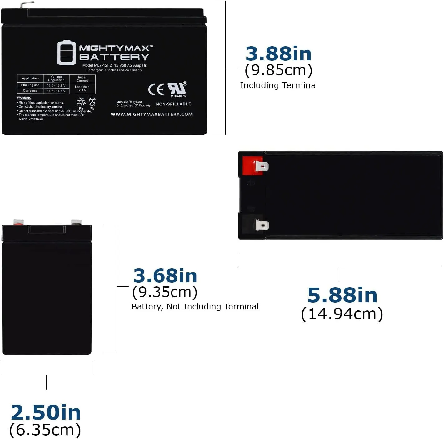 Mighty Max Battery 12V 7Ah F2 Replacement Battery for Moultrie Camera Box MCA-12604-2 Pack