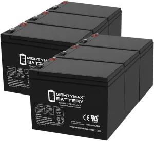 Mighty Max Battery 12V 8Ah Battery Replacement for Notifier PE612, PE6512 - Pack of 6
